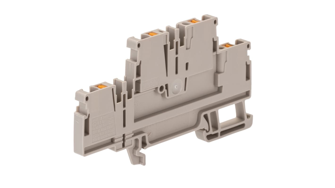 Weidmuller 1547610000 A Series Dark Beige, 2.5mm², Double-Level, Push In Termination, ATEX, IECEx