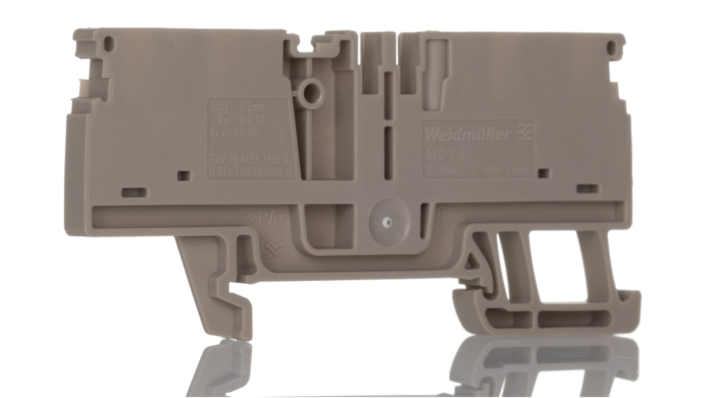 Morsettiera per guida DIN Weidmuller, Beige, livello Singolo, 24A