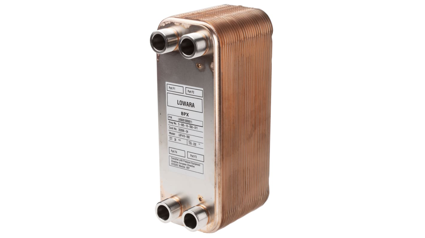 Intercambiador de calor Xylem de cobre, compuesto de 50 placas, dim. 309.6 x 112 x 24.1mm