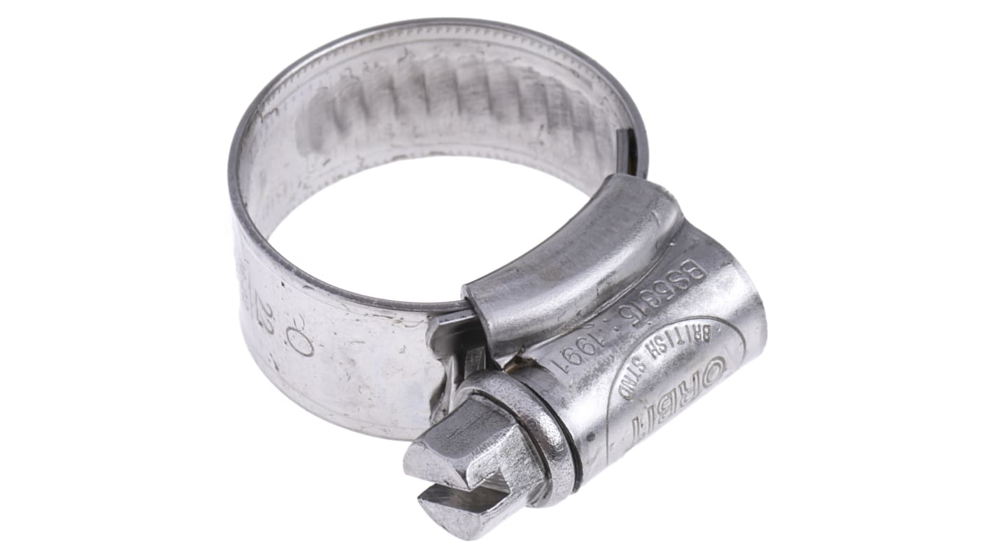 RS PRO Stainless Steel Hex Screw Worm Drive, 12mm Band Width, 16 → 22mm ID