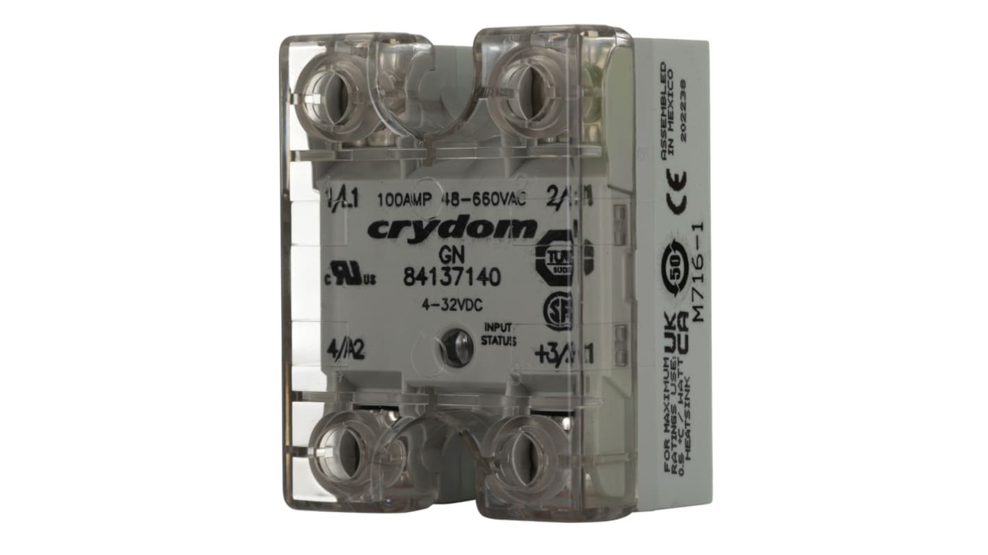 Sensata Crydom GN Series Solid State Relay, 100 A rms Load, Panel Mount, 660 V ac Load, 32 V dc Control