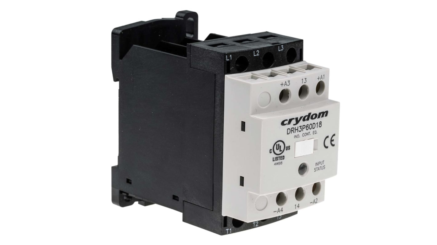 Sensata Crydom DRH Solid State Contactor, 3-Pole, 18 A, 120 V ac, 200 V dc