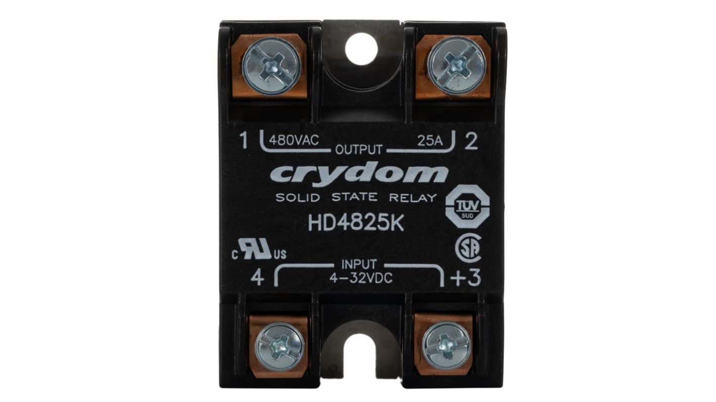 Sensata Crydom HD Series Solid State Relay, 25 A rms Load, Panel Mount, 530 V ac Load, 32 V dc Control