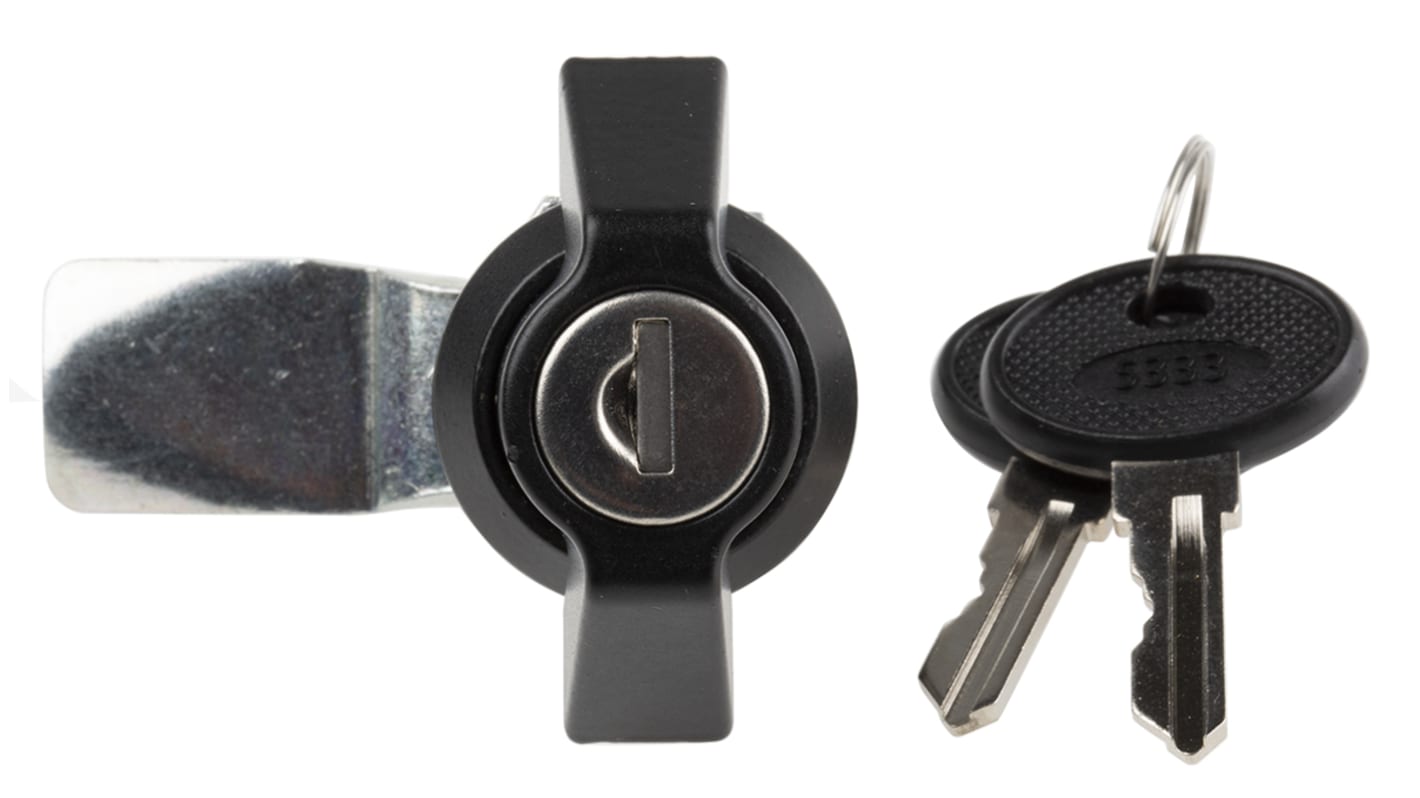 RS PRO Clear Cabinet Lock, 24.5mm Panel-to-Tongue, 22.2 x 20.2mm Cutout, Key Unlock