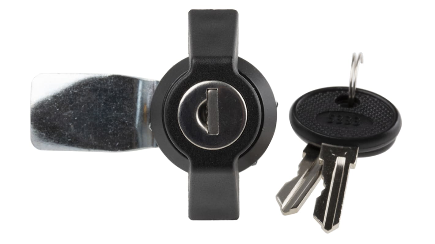 Cerradura de leva RS PRO Negro, muesca de 22.2 x 20.2mm, Llave para desbloquear