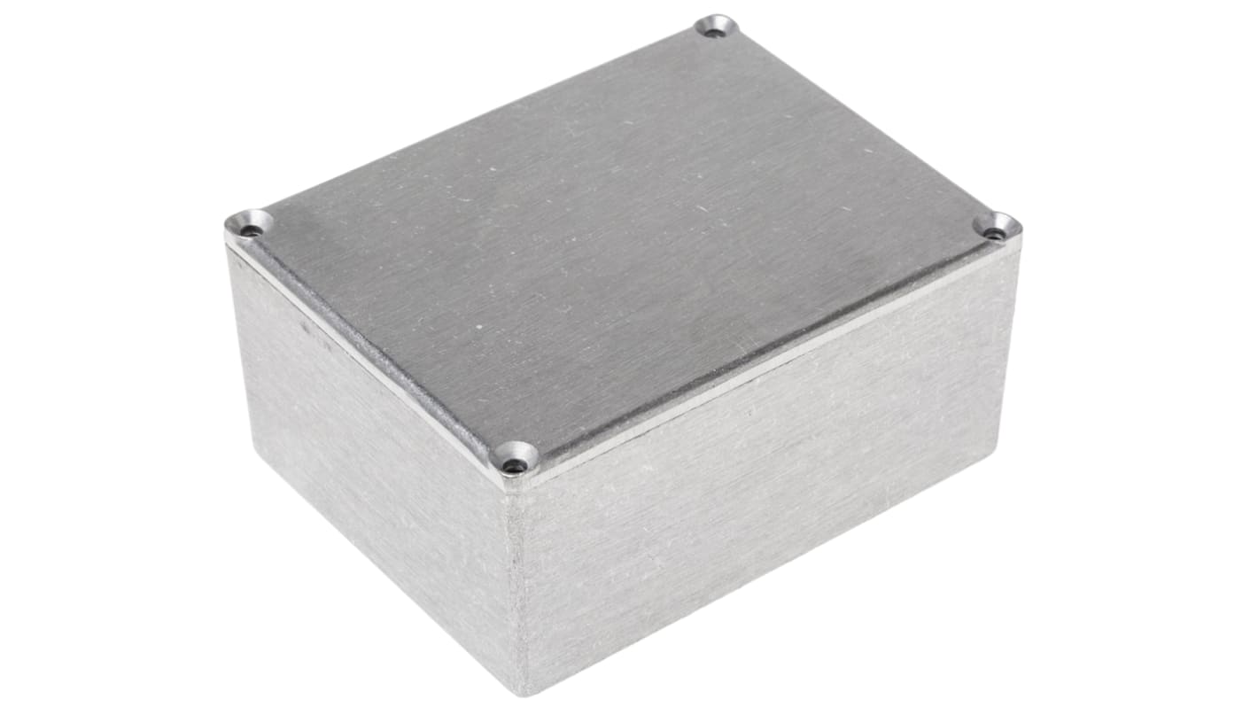 RS PRO Silver Die Cast Aluminium Enclosure, Silver Lid, 110 x 82.5 x 44.5mm
