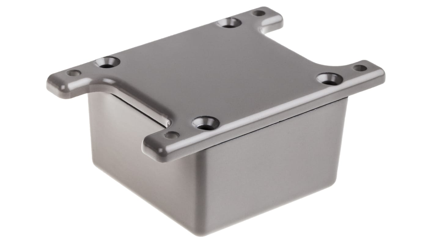 RS PRO Grey Die Cast Aluminium Enclosure, Flanged, Grey Lid, 50.8 x 50.8 x 31.8mm