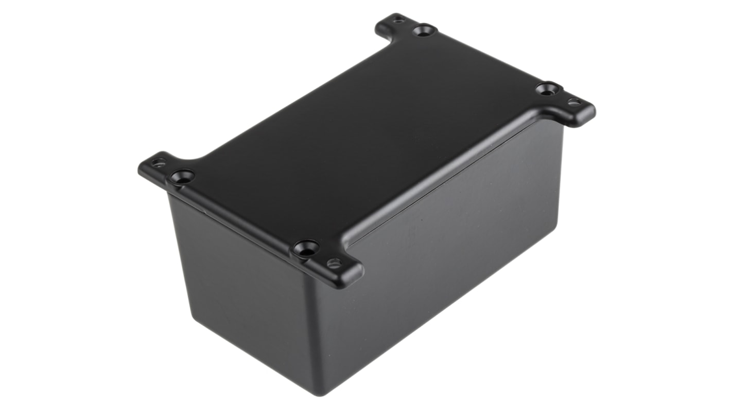 RS PRO Black Die Cast Aluminium Enclosure, Flanged, Black Lid, 110 x 60 x 54mm