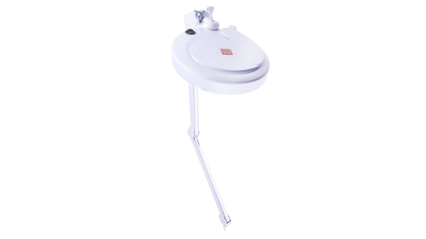 RS PRO LED Magnifying Lamp with Table Clamp Mount, 3dioptre, 125mm Lens Dia., 125mm Lens