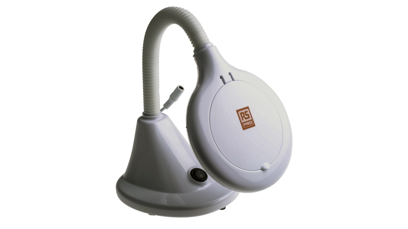 RS PRO LED Magnifying Lamp with Table Lamp, 3 dtp, 100mm Lens Dia., 100mm Lens
