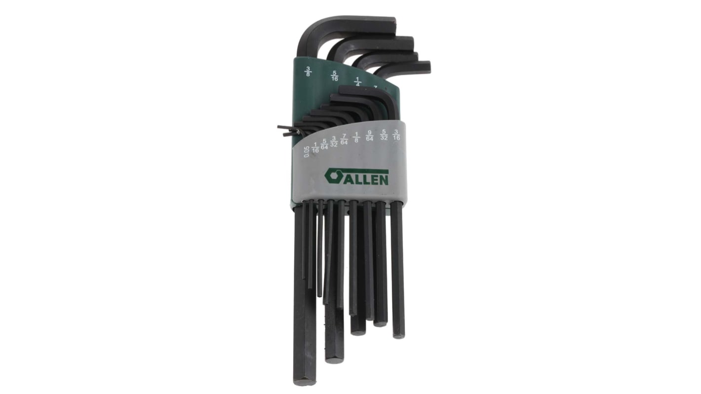 Allen 13 piece L Shape Imperial Hex Key Set, 0.05 → 3/8in