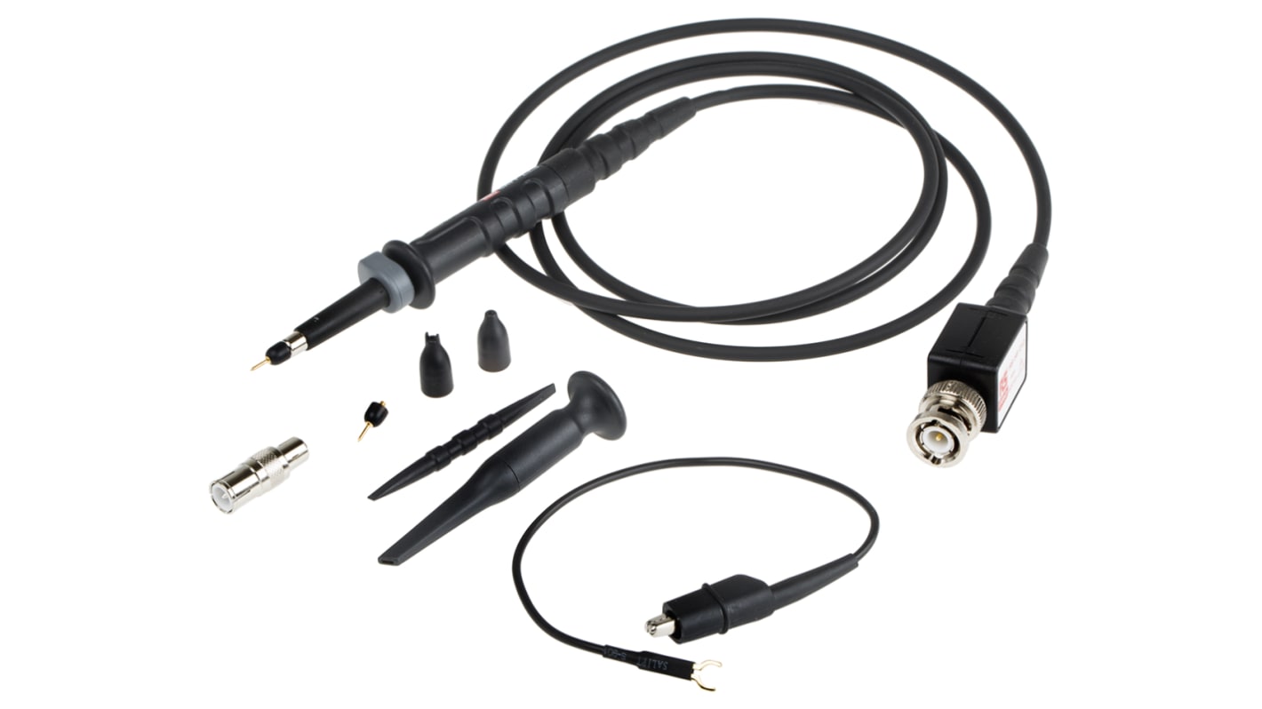 RS PRO oszcilloszkóp szonda Feszültség, 300MHz, 1:10 csillapítás, 1.5kV, BNC, 1, CAT I 600V