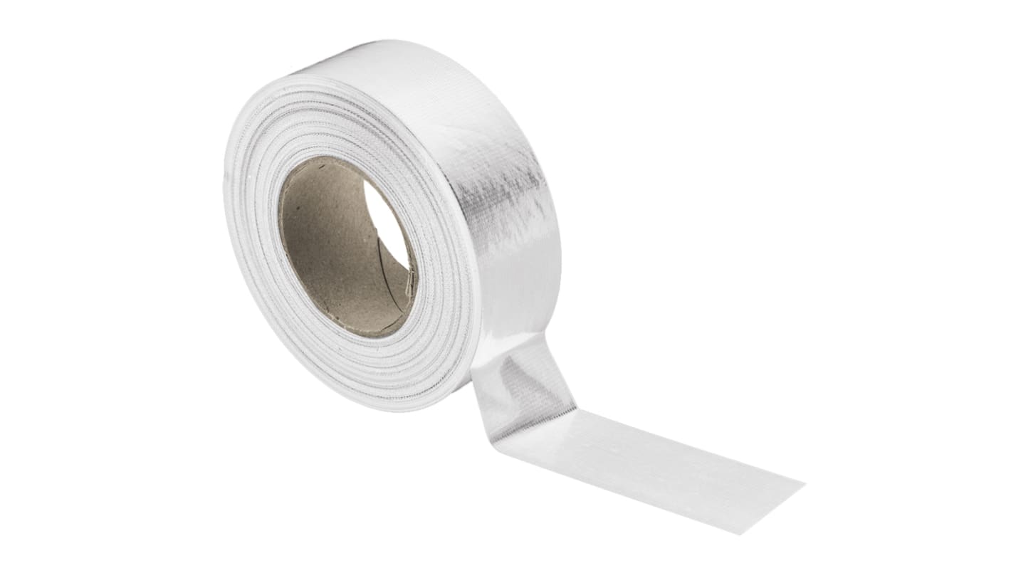 RS PRO 白色管道胶带, 50mm宽, 0.17mm厚, 粘合强度3 N/cm、4 N/cm, 橡胶树脂粘胶