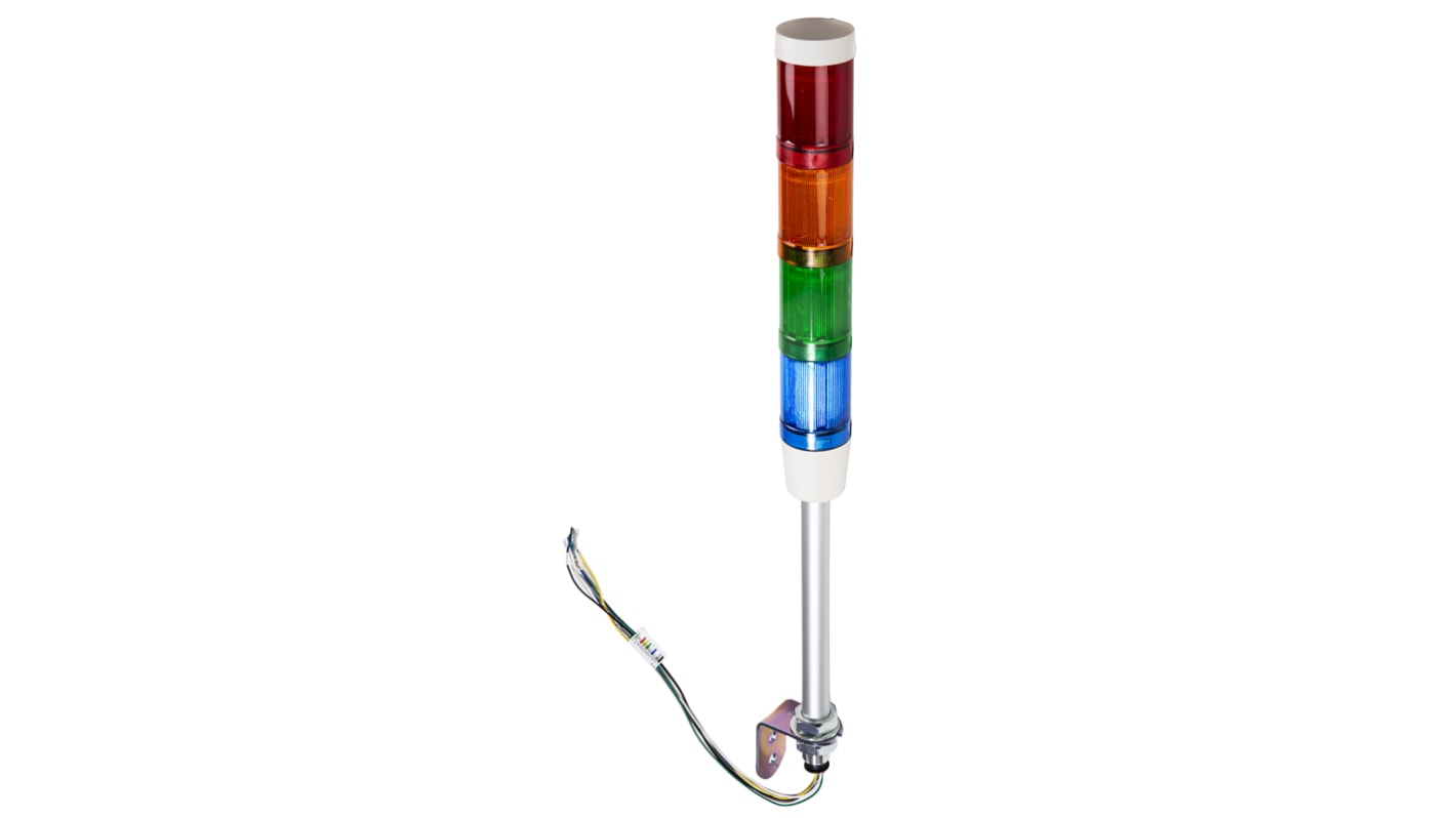 Rs-Online Torretta di segnalazione Schneider Electric 24 V ca/cc LED 4 elementi lenti Rosso/Verde/Ambra/Blu con Cicalino