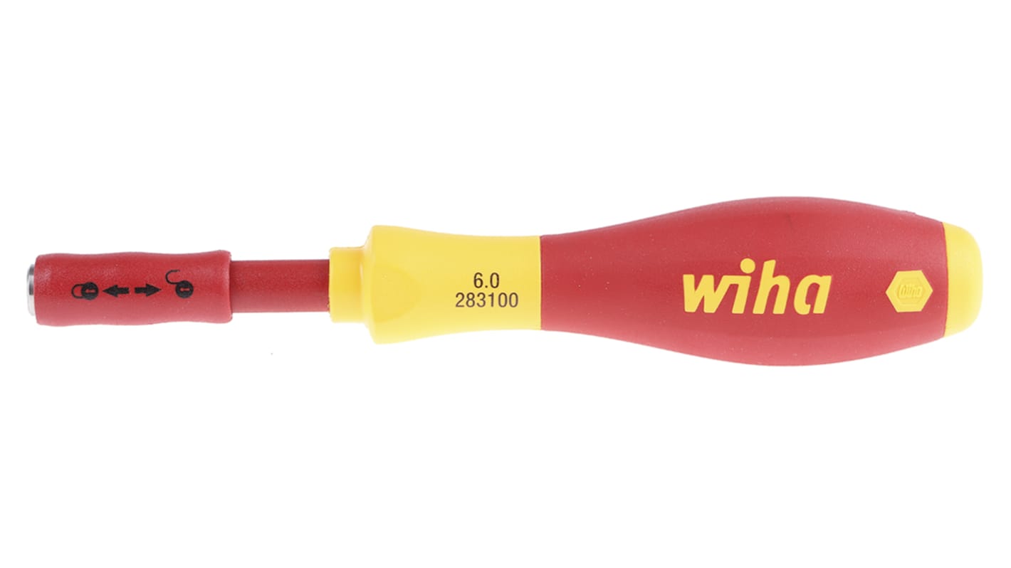 Wiha Hexagon Nut Driver, 6 mm Tip, VDE/1000V, 50 mm Blade, 160 mm Overall