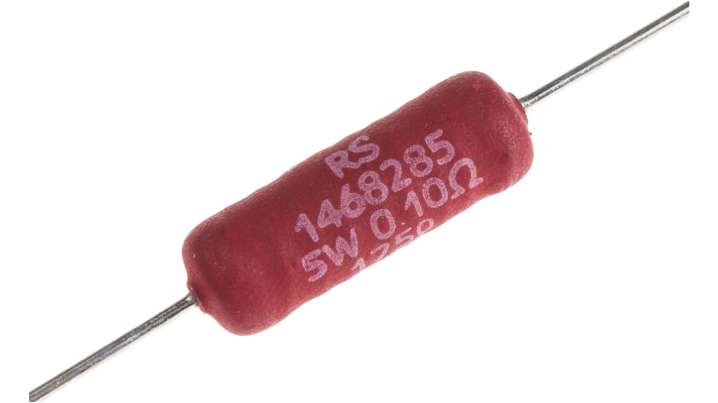 RS PRO 绕线电阻, 轴向, 100mΩ, 5W, ±5%容差, ±90ppm/°C