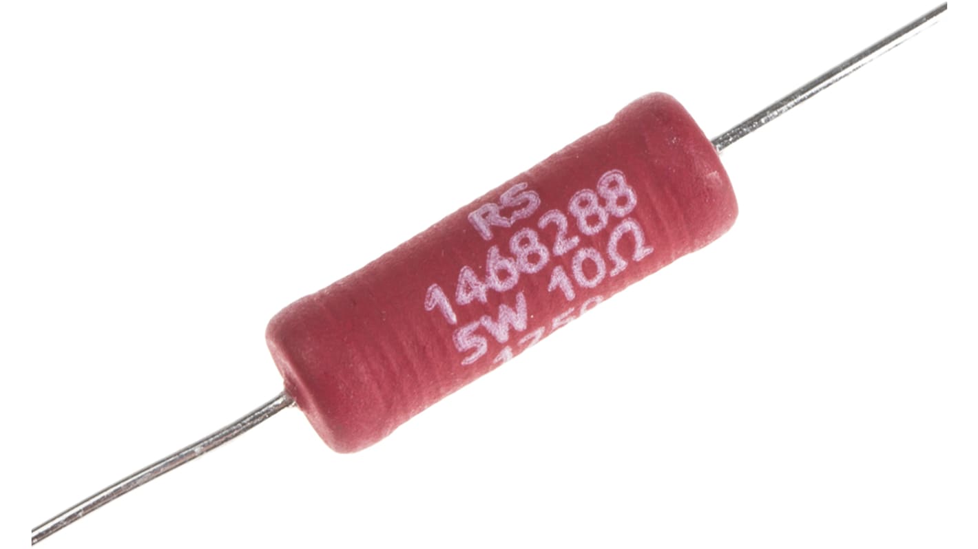RS PRO 绕线电阻, 轴向, 10Ω, 5W, ±5%容差, ±20ppm/°C