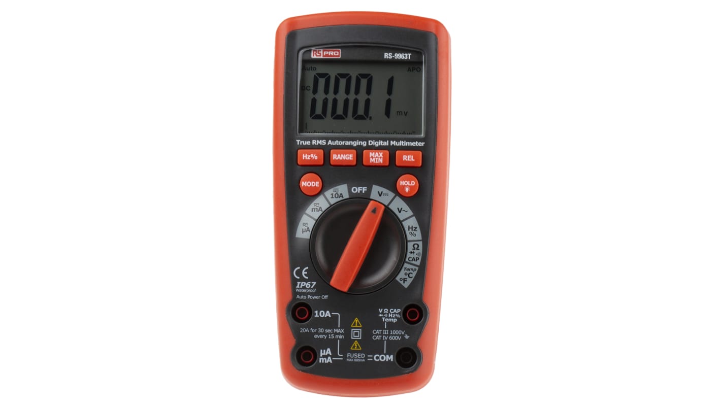 RS PRO RS-9963T Multiméter (Kézi), max.: 10A ac, max.: 1000V ac