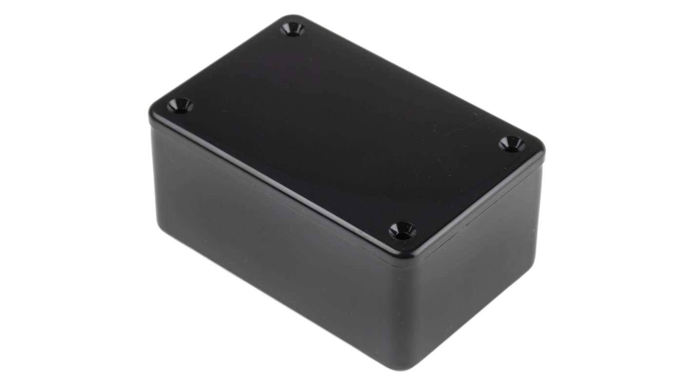 RS PRO Black ABS Enclosure, Black Lid, 85 x 56 x 39mm