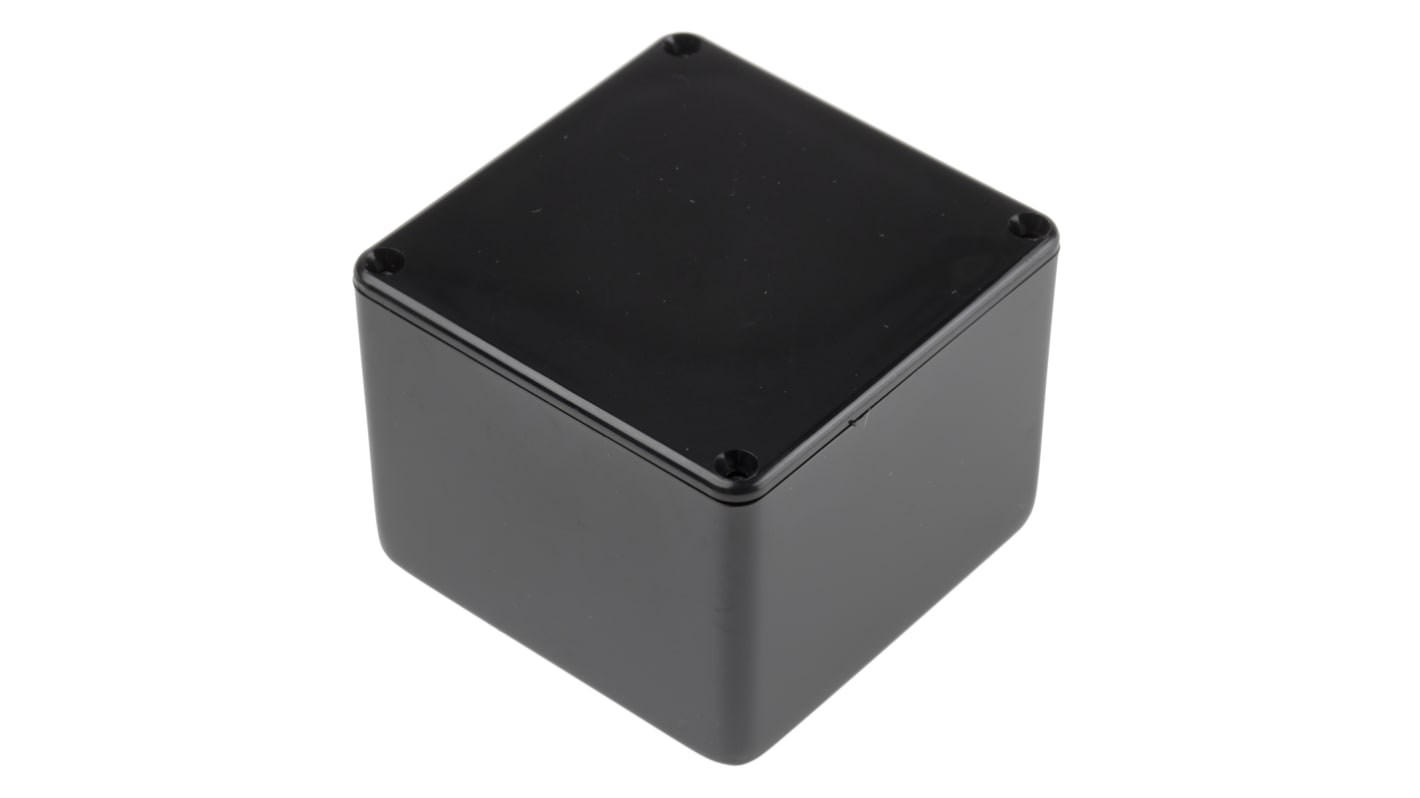 RS PRO Black ABS Enclosure, Black Lid, 55 x 55 x 42mm