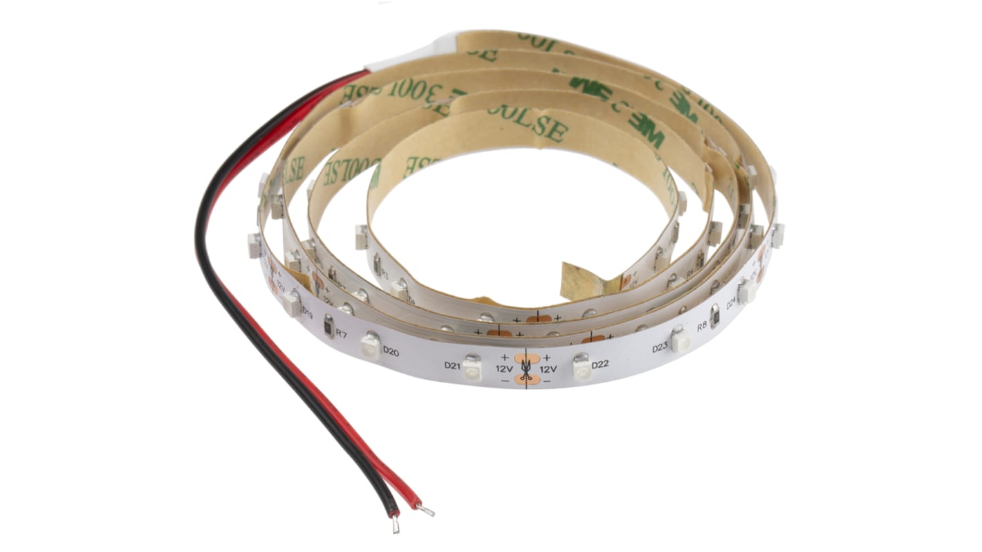 Tira de LED flexible RS PRO, 12V, color Verde, tira de 1m x 8mm, 60 leds/m, IP20