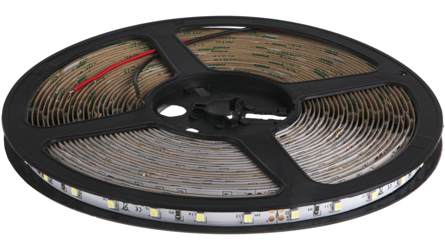 Striscia LED RS PRO, 10m, 24V, col. Bianco 5500 → 7000K, IP20