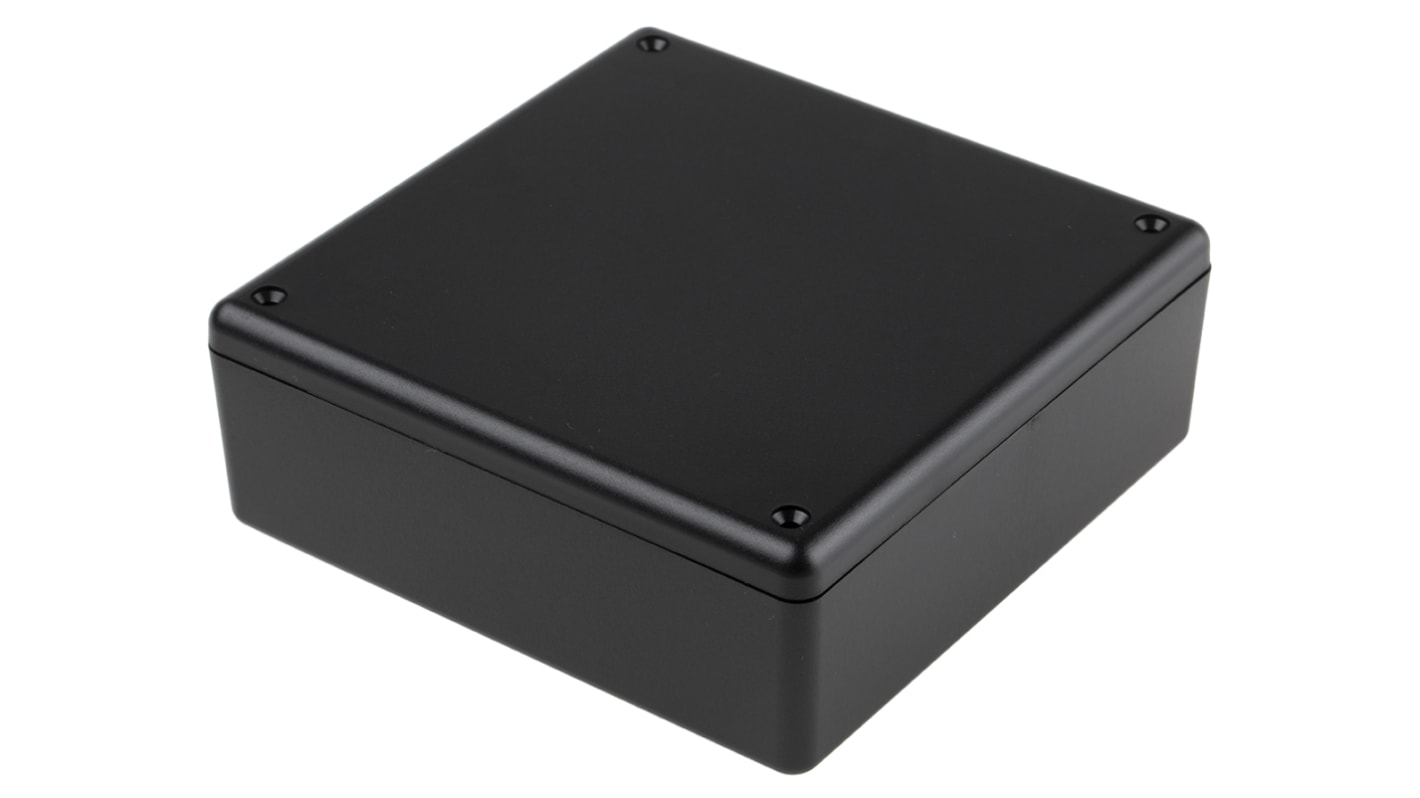 RS PRO Black ABS Enclosure, Black Lid, 125 x 125 x 45mm