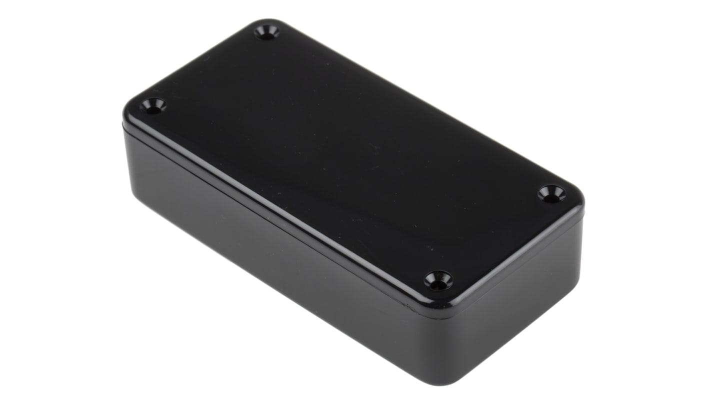 RS PRO Black ABS Enclosure, IP54, Black Lid, 100 x 50 x 25mm