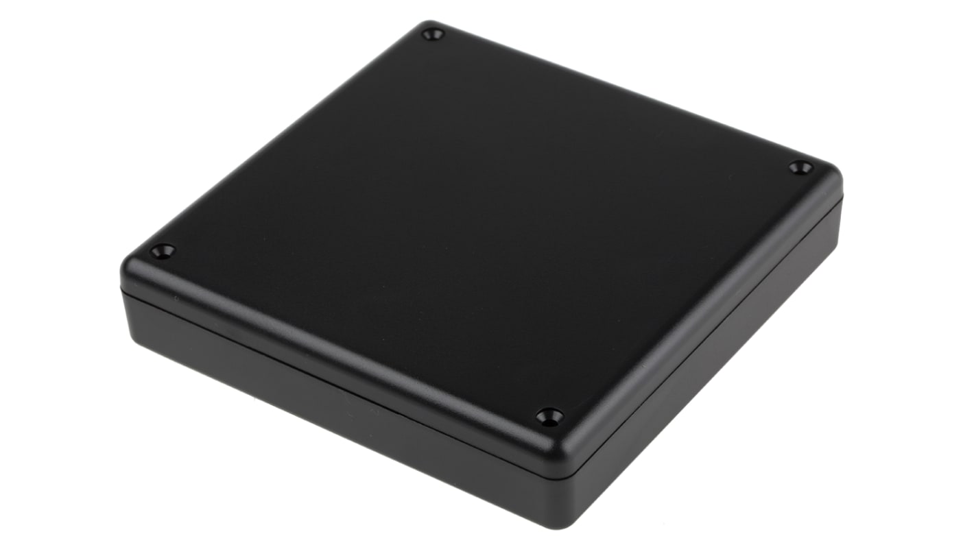 RS PRO Black ABS Enclosure, Black Lid, 125 x 125 x 25mm