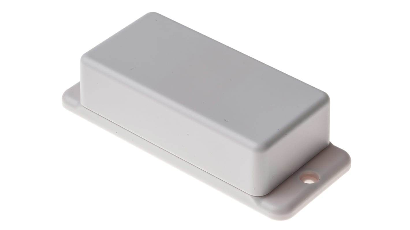 RS PRO White ABS Enclosure, IP40, Flanged, White Lid, 111 x 45.6 x 27.5mm