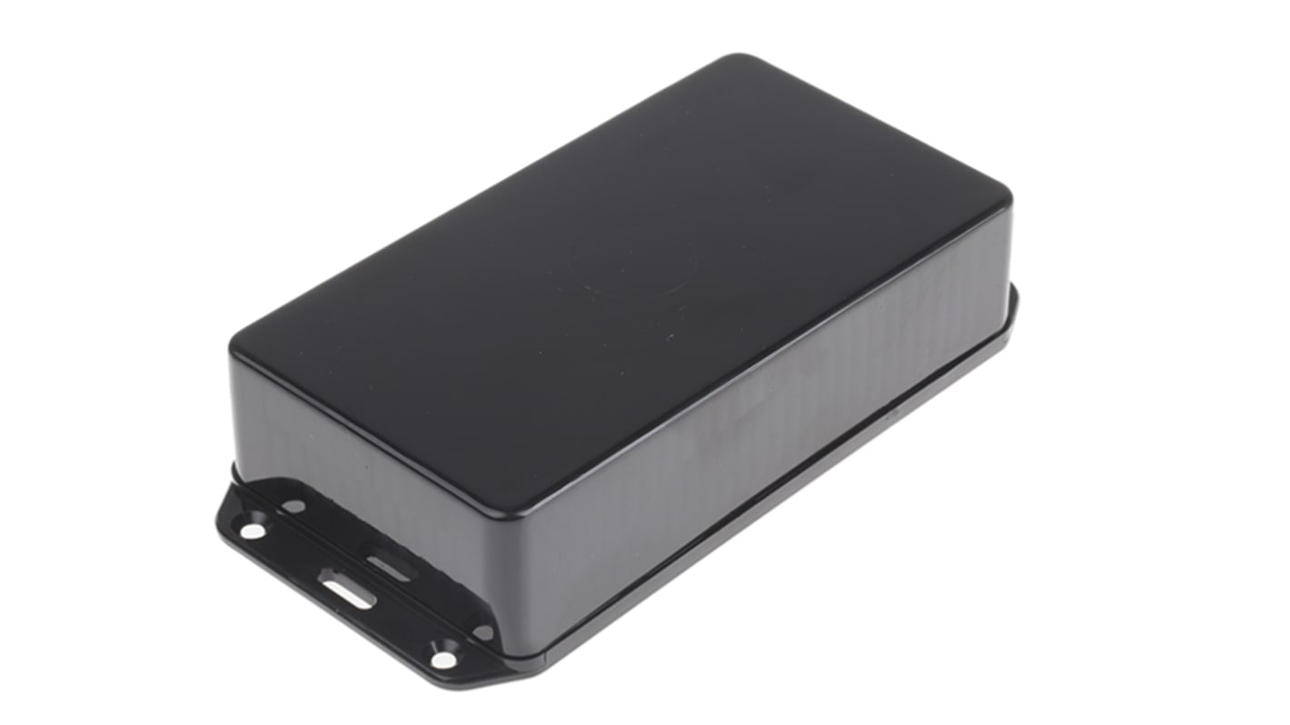 RS PRO Black ABS Enclosure, IP54, Flanged, Black Lid, 167.14 x 84.14 x 31mm