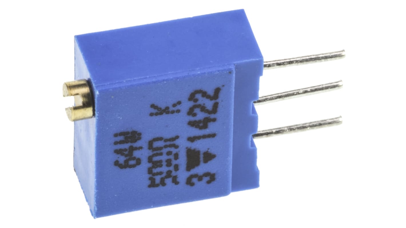 Vishay 半固定抵抗器（トリマポテンショメータ） 500Ω スルーホール 19 (電気的)、22 (機械的)回転型 M64W501KB40