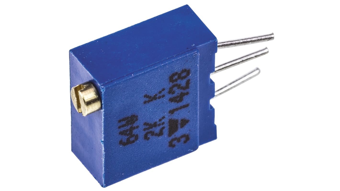 Vishay 64W Series 19 (Electrical), 22 (Mechanical)-Turn Through Hole Trimmer Resistor with Pin Terminations, 2kΩ ±10%
