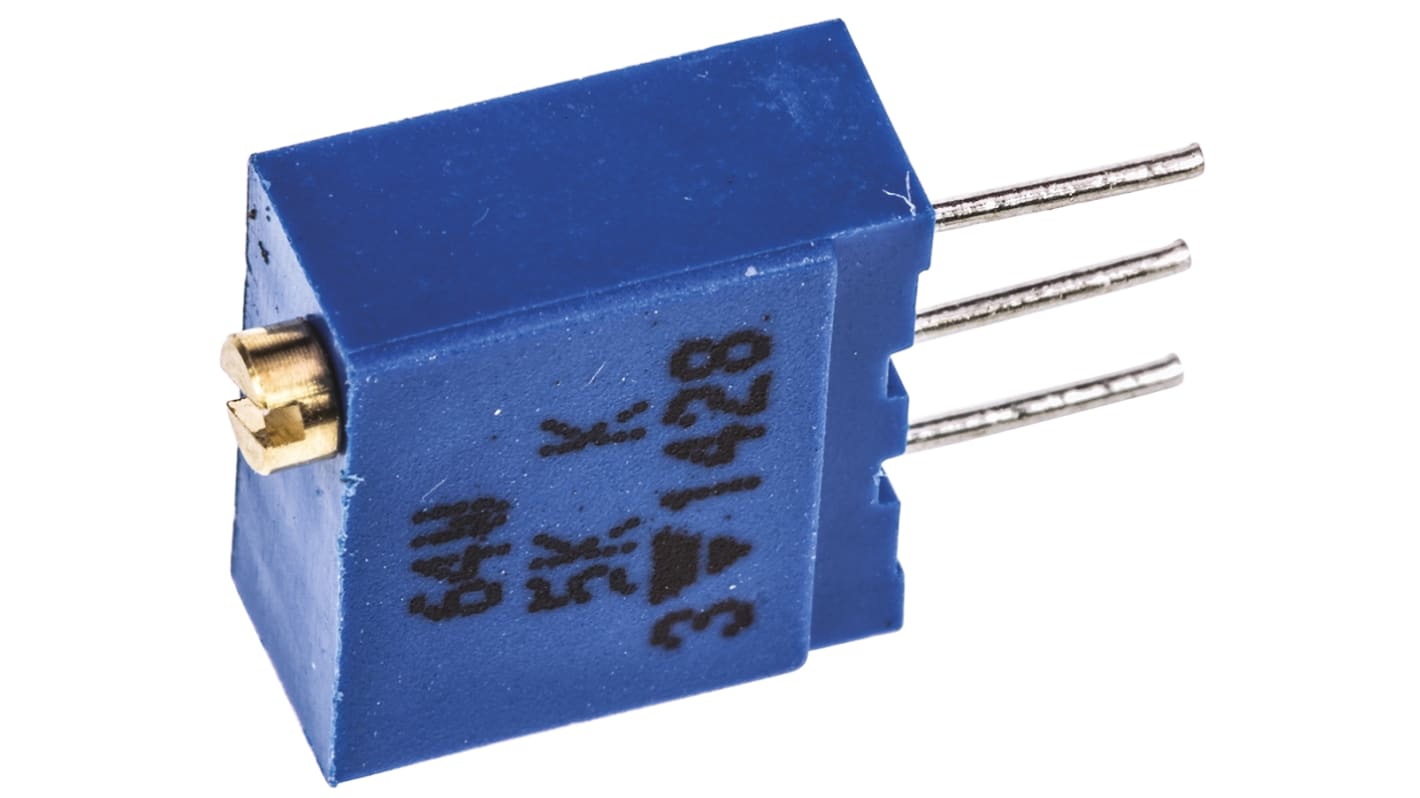 Vishay 64W Series 19 (Electrical), 22 (Mechanical)-Turn Through Hole Trimmer Resistor with Pin Terminations, 5kΩ ±10%