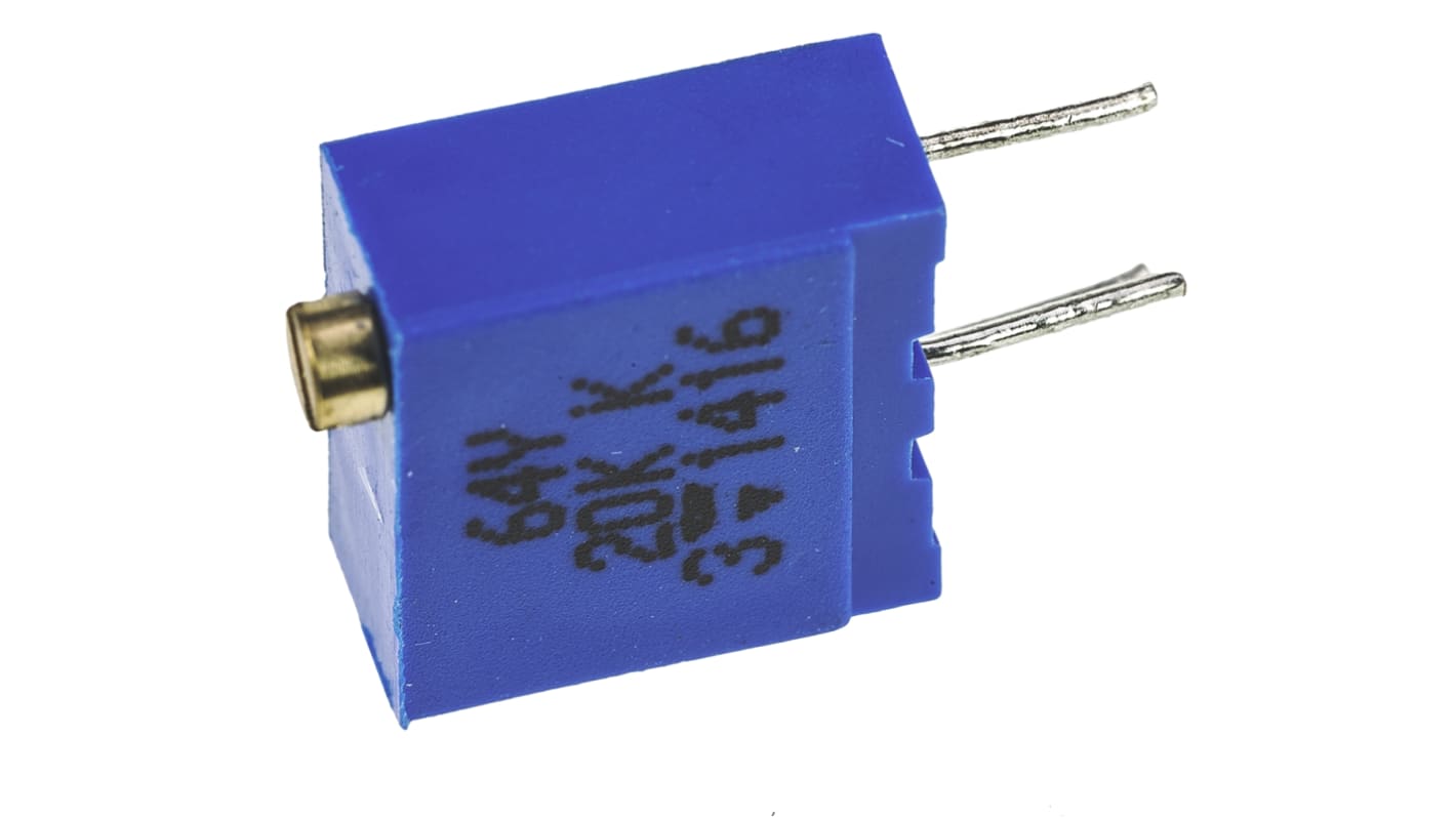 Vishay 64Y Series 19 (Electrical), 22 (Mechanical)-Turn Through Hole Trimmer Resistor with Pin Terminations, 20kΩ ±10%