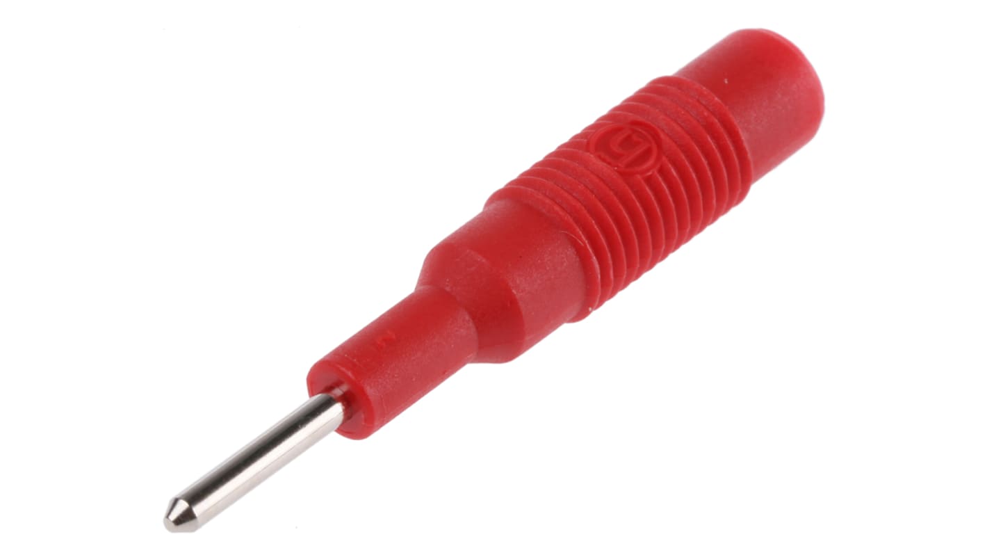 Adattatore connettore di test Maschio-femmina Hirschmann Test & Measurement, contatti in Ottone, col. Rosso