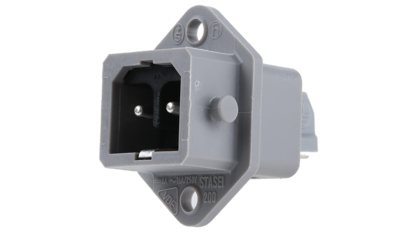 Hirschmann, ST IP54 Grey Panel Mount 2P Industrial Power Plug, Socket, Rated At 16A, 250 V