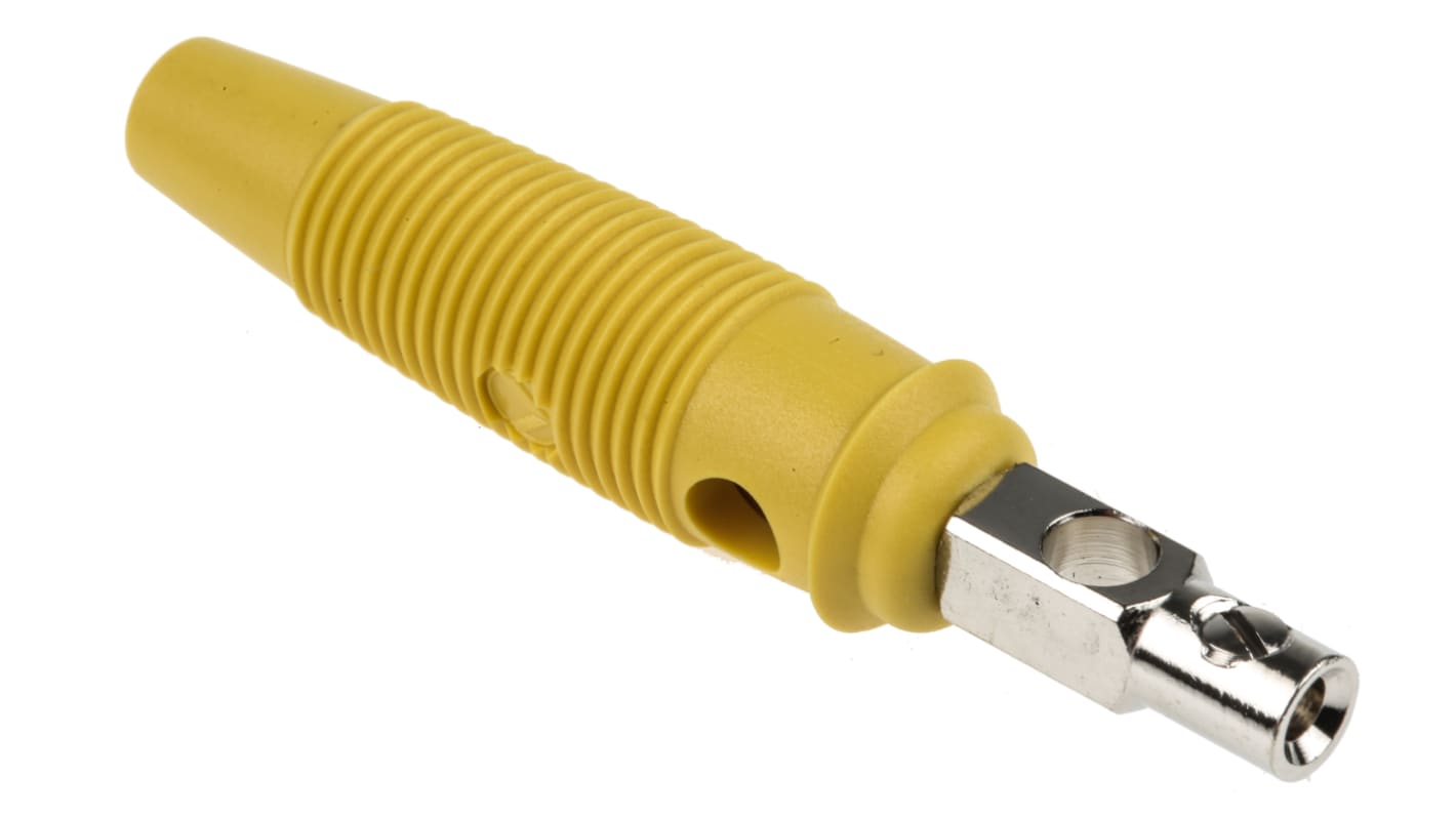 Hirschmann Test & Measurement Yellow Male Banana Plug - Screw, 60V dc