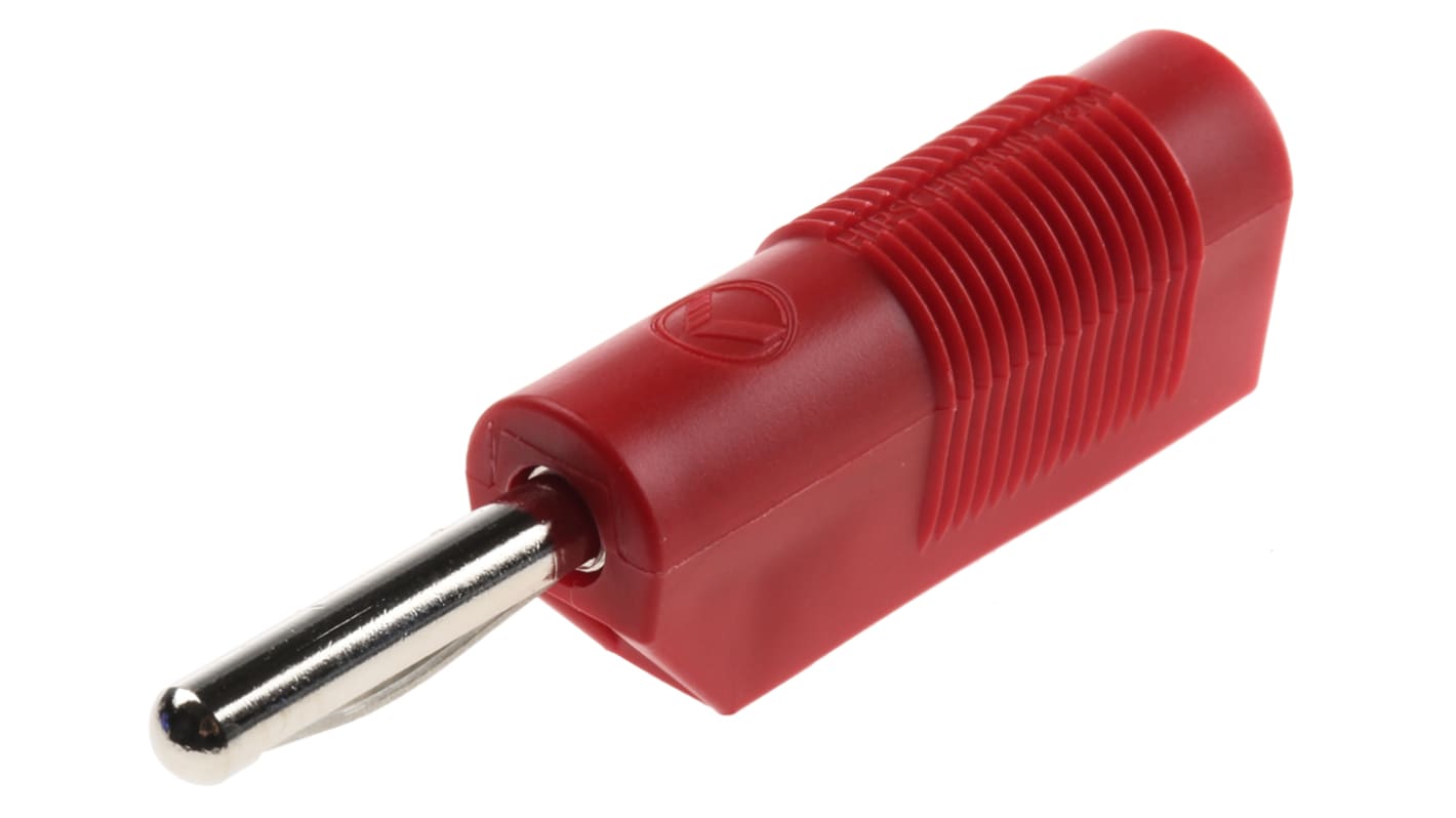 Hirschmann Test & Measurement Red Male Banana Plug, 4 mm Connector, Screw Termination, 30A, 60V dc, Nickel Plating