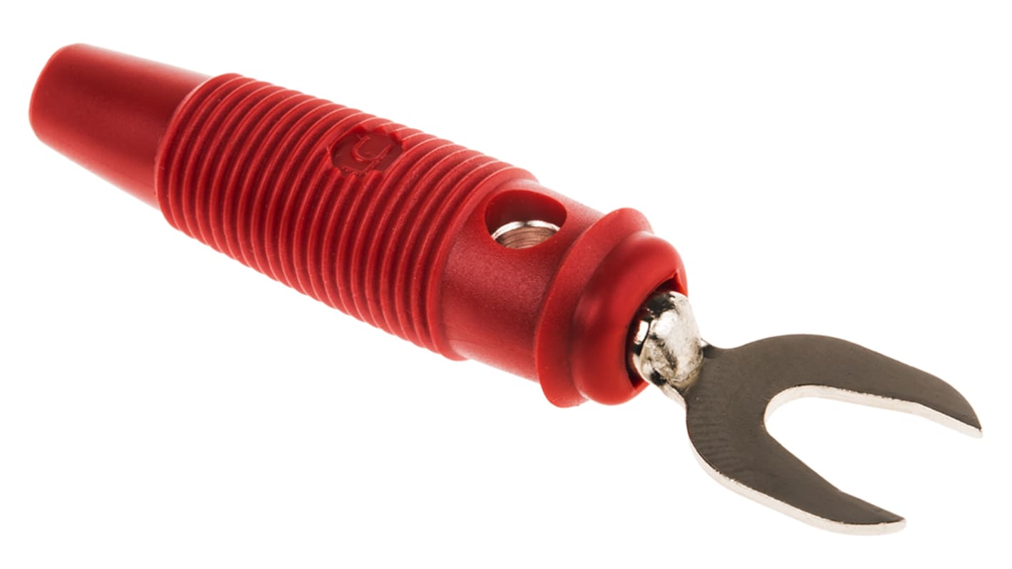 Hirschmann Test & Measurement Red Male Test Terminal, 4 mm Connector, Screw Termination, 30A, 30 V ac, 60V dc, Nickel