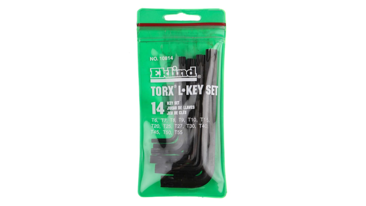 RS PRO 14-Piece Torx Key Set, L Shape, Short Arm