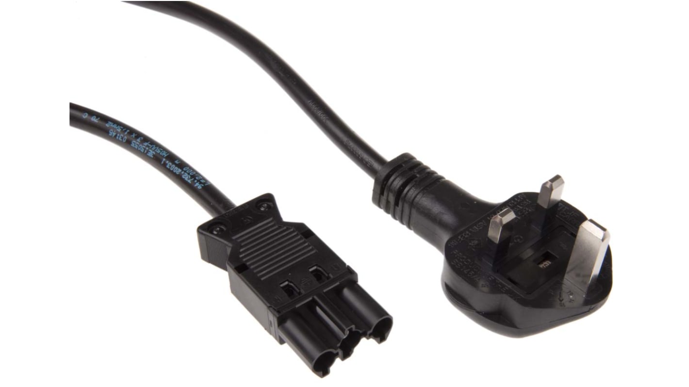 Conector de iluminación Hembra ST18, 2m, 250 V, 16A, IP20