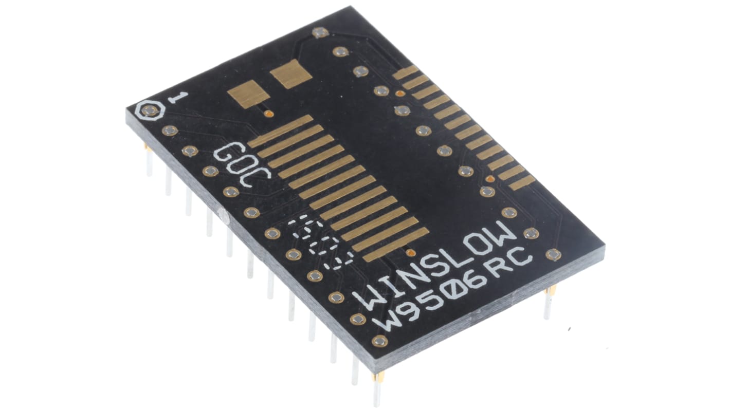 Winslow Straight Through Hole Mount 1.27 mm, 2.54 mm Pitch IC Socket Adapter, 24 Pin Female SOP to 24 Pin Male DIP