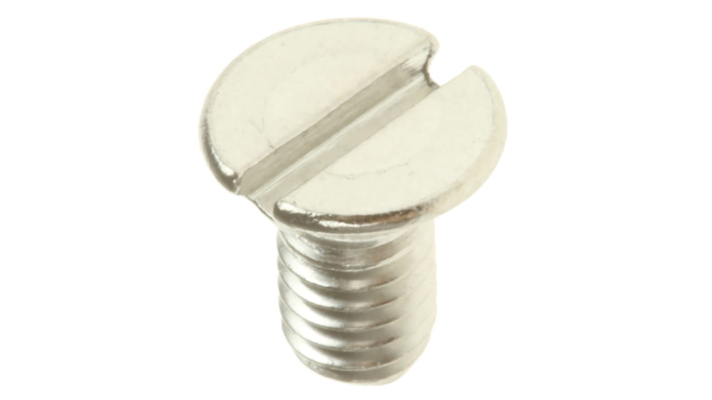 RS PRO Slot Countersunk A4 316 Stainless Steel Machine Screws DIN 963, M3x6.0mm