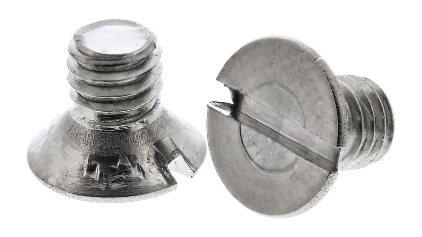 Śruby maszynowe M4 łeb z łbem stożkowym Stal nierdzewna długość 6.0mm skok 0.70mm