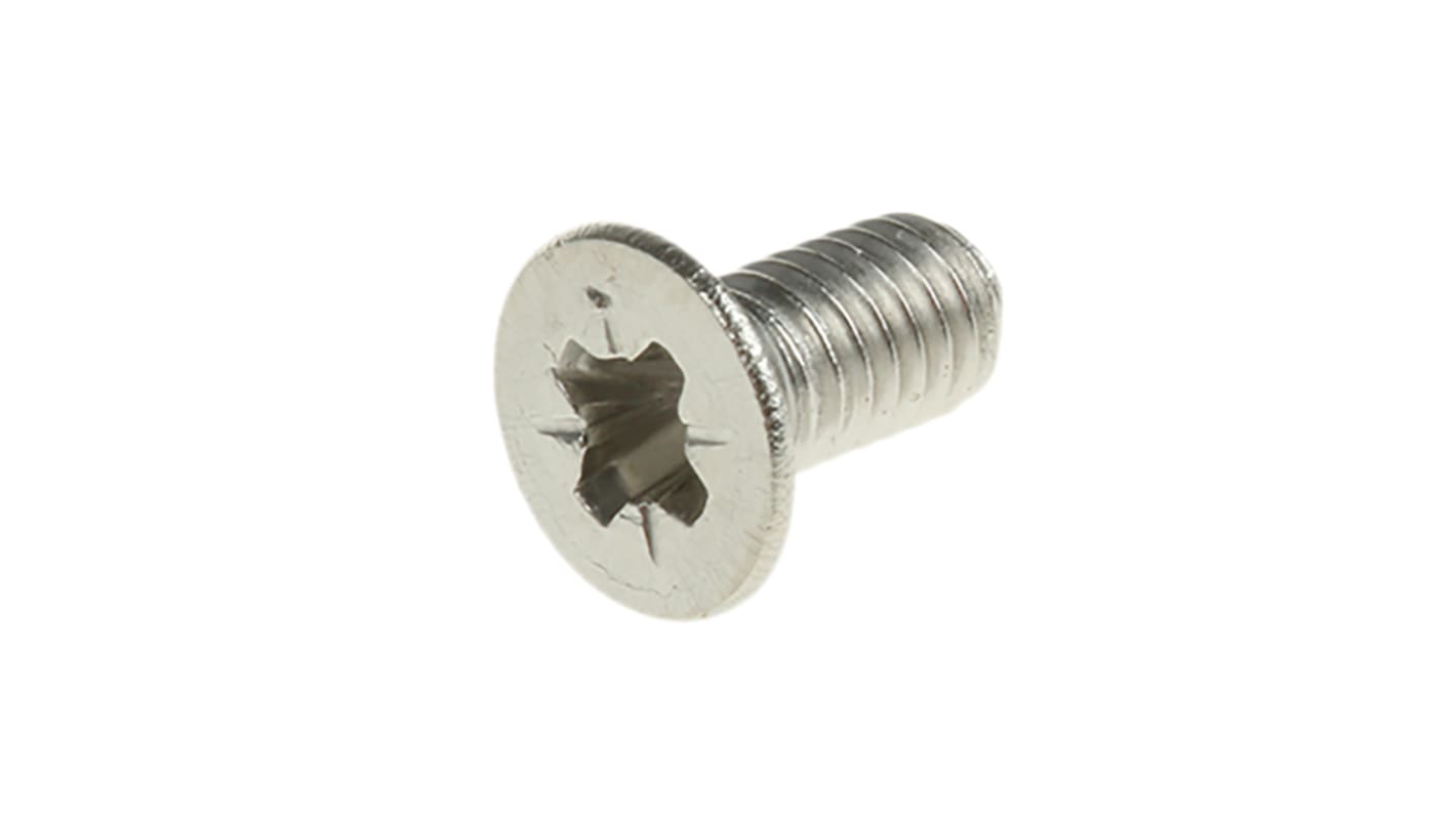 RS PRO Pozi Countersunk A4 316 Stainless Steel Machine Screws DIN 965, M3x6mm