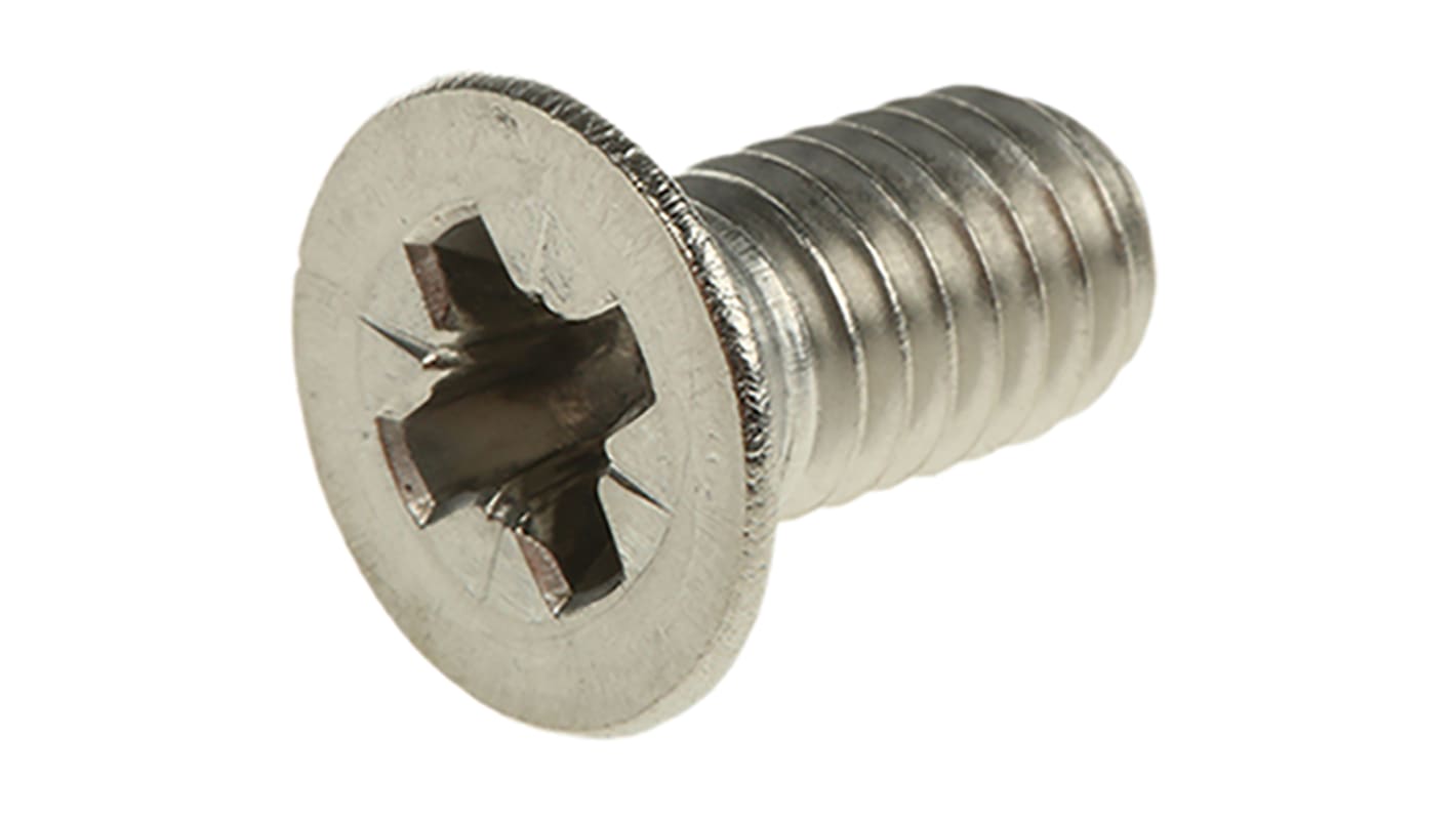 Śruby maszynowe M6 łeb z łbem stożkowym Stal nierdzewna długość 12.0mm skok 1.0mm