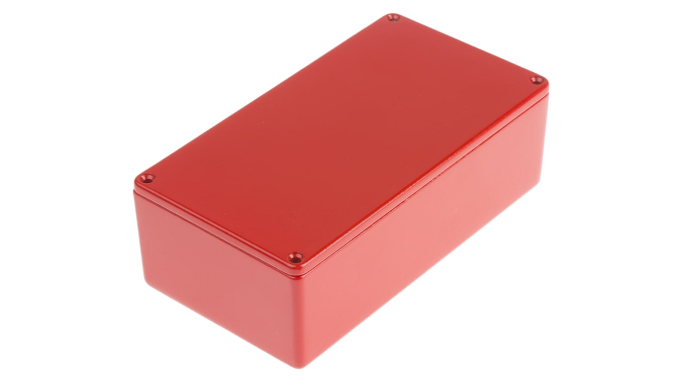 Contenitore RS PRO in Alluminio pressofuso 112 x 62 x 30.5mm, col. Colore rosso, IP54, schermato