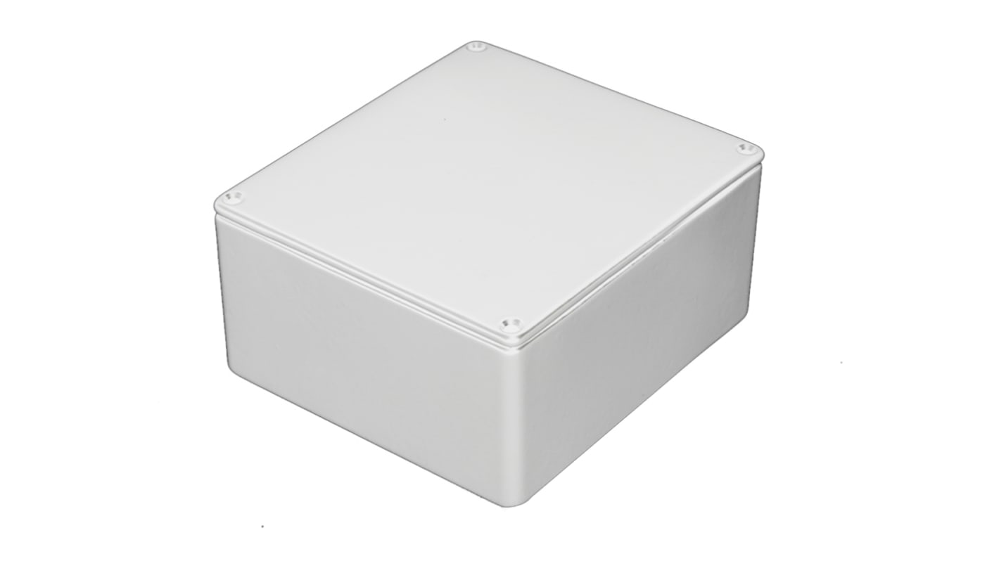 RS PRO White Die Cast Aluminium Enclosure, IP54, White Lid, 121 x 95 x 61mm