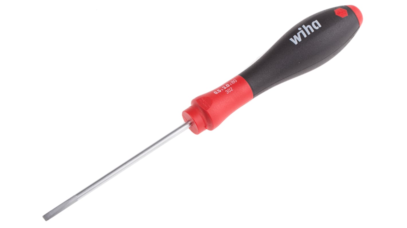 Wiha 3 x 0,5 mm Schlitz Standard-Schraubendreher, CrVMo-Stahl, 184 mm / Klinge 80 mm